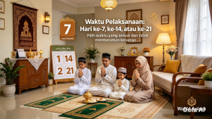 Dilaksanakan Pada Hari ke-7, ke-14, atau ke-21 Setelah Lahir
