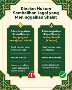 rincian hukum sembelihan jagal yang meninggalkan sholat